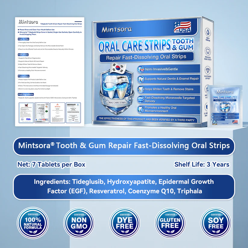 Mintsora® Fast-Dissolving Oral Care Strips A Simple Daily Strip to Support a Fresher, Cleaner, Smoother-Feeling Smile