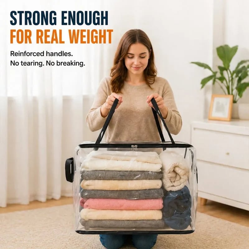 🎁 Last Day 49% OFF📦Large Heavy-Duty Thick Plastic Clear Storage Bag for Clothes, Moving & Storage
