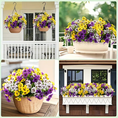 12.56-inch Artificial Tricolor Violet Flowers - Imitating UV Resistant