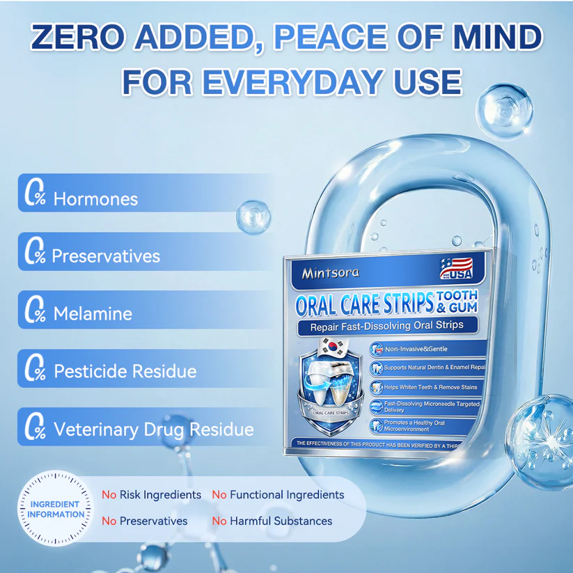 Mintsora® Fast-Dissolving Oral Care Strips A Simple Daily Strip to Support a Fresher, Cleaner, Smoother-Feeling Smile