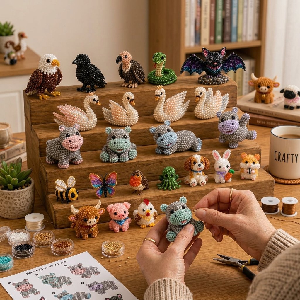 🔥Last Day 49% OFF -  2026 Noticeablek®🧵✨ Tiny 3D Beaded Animal DIY Kit