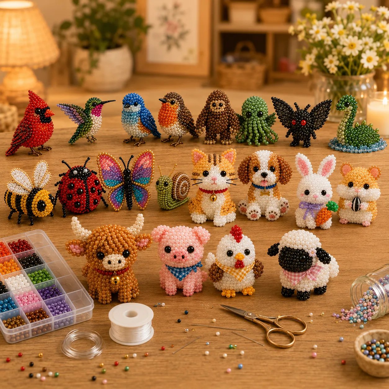 🔥Last Day 49% OFF -  2026 Noticeablek®🧵✨ Tiny 3D Beaded Animal DIY Kit