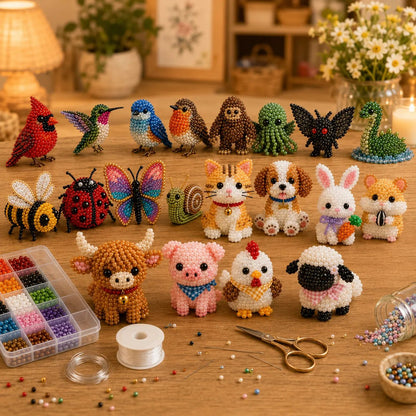 🔥Last Day 49% OFF -  2026 Noticeablek®🧵✨ Tiny 3D Beaded Animal DIY Kit