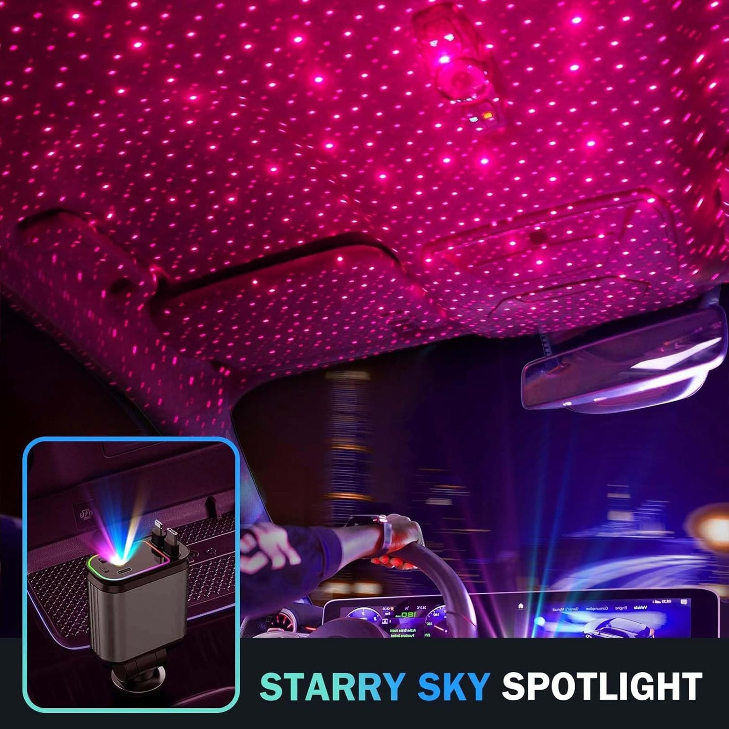 🔥Last Day Promotion 49% OFF🔥 - 4 in 1 Retractable Car Charger With Stary Lights