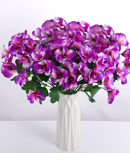 12.56-inch Artificial Tricolor Violet Flowers - Imitating UV Resistant