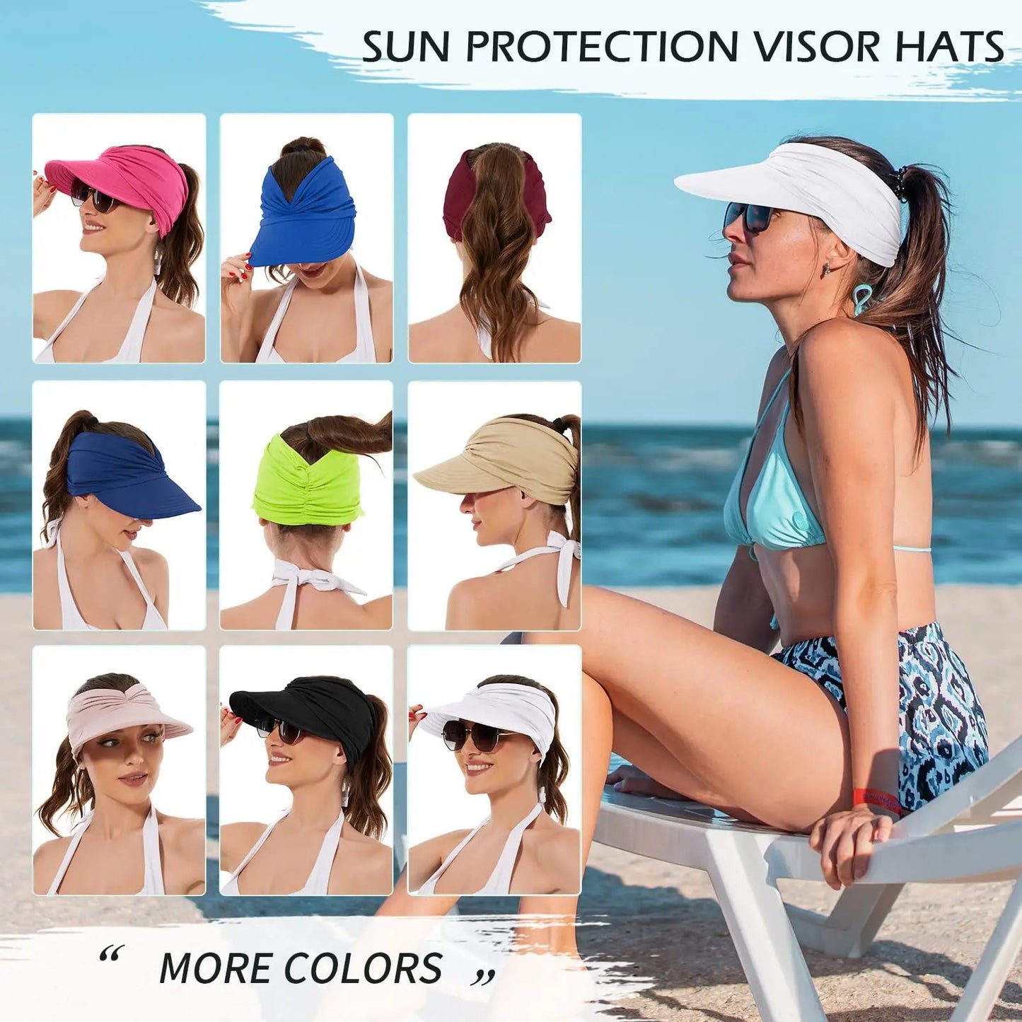 🔥Last Day 50% OFF - Women's UPF 50+ UV Protection Sun Visor Hat